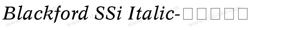 Blackford SSi Italic字体转换
